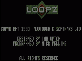 Loopz title screen for Amiga